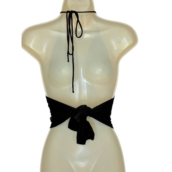 I.AM.GIA Black Halter Ring Detail Wrap Crop Top – Size S - Picture 5 of 5